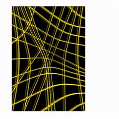 Yellow Abstract Warped Lines Large Garden Flag (two Sides) by Valentinaart