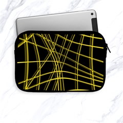 Yellow Abstract Warped Lines Apple Ipad Mini Zipper Cases by Valentinaart