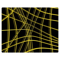 Yellow Abstract Warped Lines Double Sided Flano Blanket (medium)  by Valentinaart