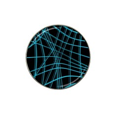 Cyan and black warped lines Hat Clip Ball Marker (4 pack)