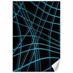 Cyan and black warped lines Canvas 24  x 36  23.35 x34.74  Canvas - 1