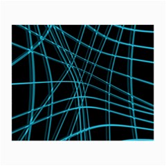 Cyan and black warped lines Small Glasses Cloth (2-Side)