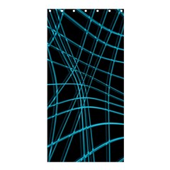 Cyan and black warped lines Shower Curtain 36  x 72  (Stall) 