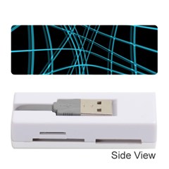 Cyan and black warped lines Memory Card Reader (Stick) 