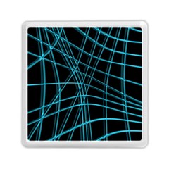 Cyan and black warped lines Memory Card Reader (Square) 