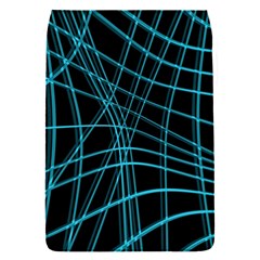 Cyan And Black Warped Lines Flap Covers (s)  by Valentinaart