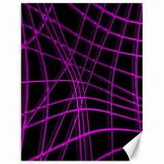 Purple And Black Warped Lines Canvas 18  X 24   by Valentinaart