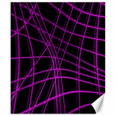 Purple And Black Warped Lines Canvas 20  X 24   by Valentinaart