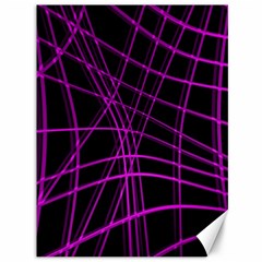 Purple And Black Warped Lines Canvas 36  X 48   by Valentinaart