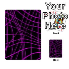 Purple And Black Warped Lines Multi-purpose Cards (rectangle) 