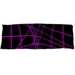 Purple And Black Warped Lines Body Pillow Case Dakimakura (two Sides) by Valentinaart