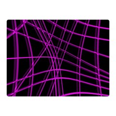 Purple And Black Warped Lines Double Sided Flano Blanket (mini)  by Valentinaart