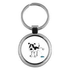 My Cute Dog Key Chains (round)  by Valentinaart