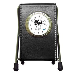 My Cute Dog Pen Holder Desk Clocks by Valentinaart