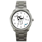 My cute dog Sport Metal Watch Front