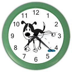 My Cute Dog Color Wall Clocks by Valentinaart