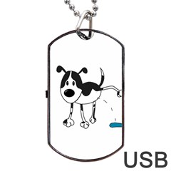 My Cute Dog Dog Tag Usb Flash (one Side) by Valentinaart