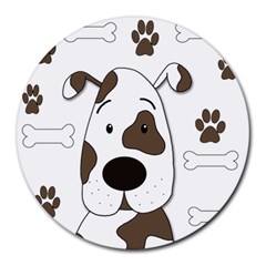 Cute Dog Round Mousepads by Valentinaart