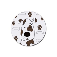 Cute Dog Rubber Coaster (round)  by Valentinaart