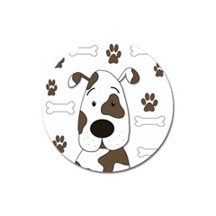 Cute Dog Magnet 3  (round) by Valentinaart