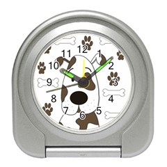 Cute Dog Travel Alarm Clocks by Valentinaart