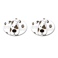 Cute Dog Cufflinks (oval) by Valentinaart