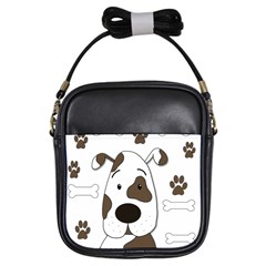 Cute Dog Girls Sling Bags by Valentinaart