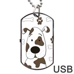 Cute Dog Dog Tag Usb Flash (two Sides)  by Valentinaart