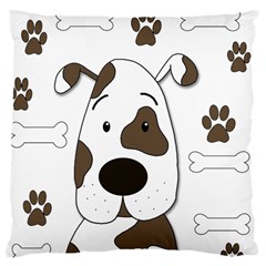 Cute Dog Large Cushion Case (two Sides) by Valentinaart