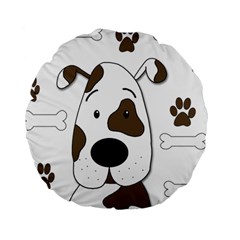 Cute Dog Standard 15  Premium Round Cushions by Valentinaart