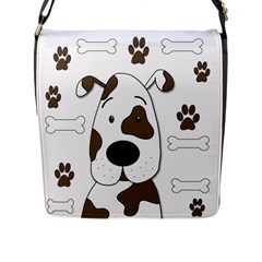 Cute Dog Flap Messenger Bag (l)  by Valentinaart