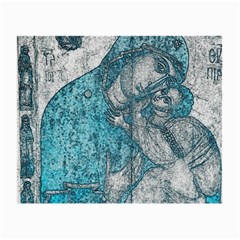 Mother Mary And Infant Jesus Christ  Blue Portrait Old Vintage Drawing Small Glasses Cloth (2-side) by yoursparklingshop