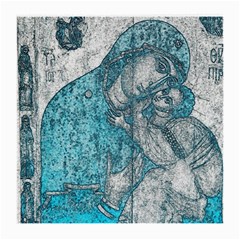 Mother Mary And Infant Jesus Christ  Blue Portrait Old Vintage Drawing Medium Glasses Cloth by yoursparklingshop