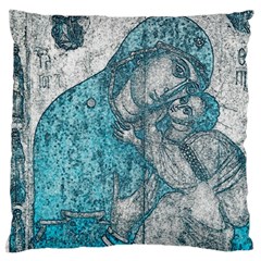 Mother Mary And Infant Jesus Christ  Blue Portrait Old Vintage Drawing Standard Flano Cushion Case (two Sides) by yoursparklingshop