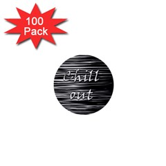 Black An White  chill Out  1  Mini Buttons (100 Pack)  by Valentinaart