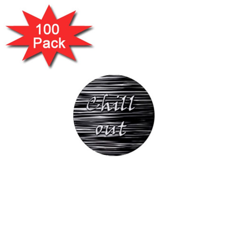 Black an white  Chill out  1  Mini Magnets (100 pack) 