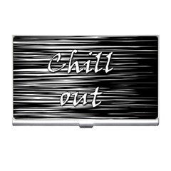 Black An White  chill Out  Business Card Holders by Valentinaart