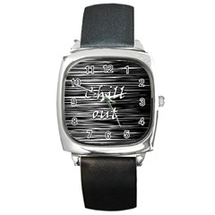 Black An White  chill Out  Square Metal Watch by Valentinaart