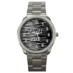 Black An White  chill Out  Sport Metal Watch by Valentinaart