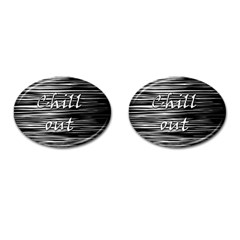 Black An White  chill Out  Cufflinks (oval) by Valentinaart