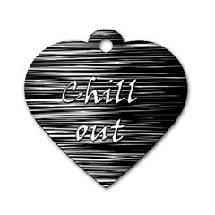 Black An White  chill Out  Dog Tag Heart (two Sides) by Valentinaart