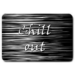 Black An White  chill Out  Large Doormat  by Valentinaart