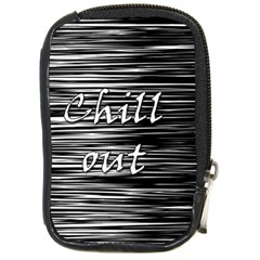 Black An White  chill Out  Compact Camera Cases by Valentinaart