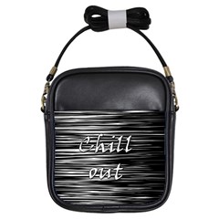 Black An White  chill Out  Girls Sling Bags by Valentinaart