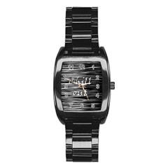 Black An White  chill Out  Stainless Steel Barrel Watch by Valentinaart