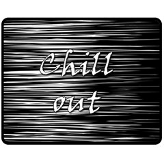 Black An White  chill Out  Double Sided Fleece Blanket (medium)  by Valentinaart