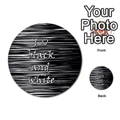 I Love Black And White Multi-purpose Cards (round)  by Valentinaart