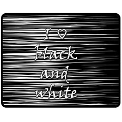 I Love Black And White Fleece Blanket (medium)  by Valentinaart