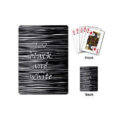 I Love Black And White Playing Cards (mini)  by Valentinaart