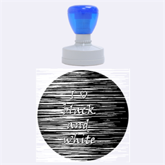 I Love Black And White Rubber Round Stamps (large) by Valentinaart